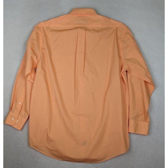 PEEBLES - MEN'S ORANGE LONG SLEEVE BUTTON-UP DRESS SHIRT - M 15-15.5 X 32/33 - Picture 7 of 7